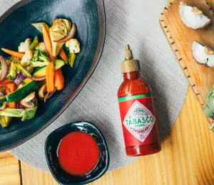 Verduras salteadas con Sriracha